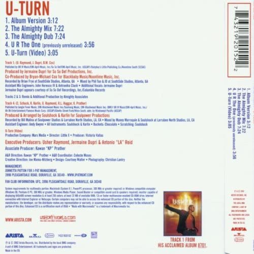 Usher - U-Turn ( Album Version / The Almighty Mix / The Almighty Dub ) / U R The One ( Previously Unreleased ) / U-Turn