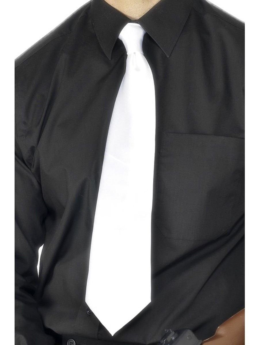 Smiffys Deluxe White Gangster Tie, White