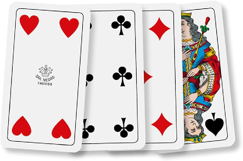 Dal Negro Milanesi Italia 010085 Italian Regional Playing Cards, Red Case - Deck of 40 Cards