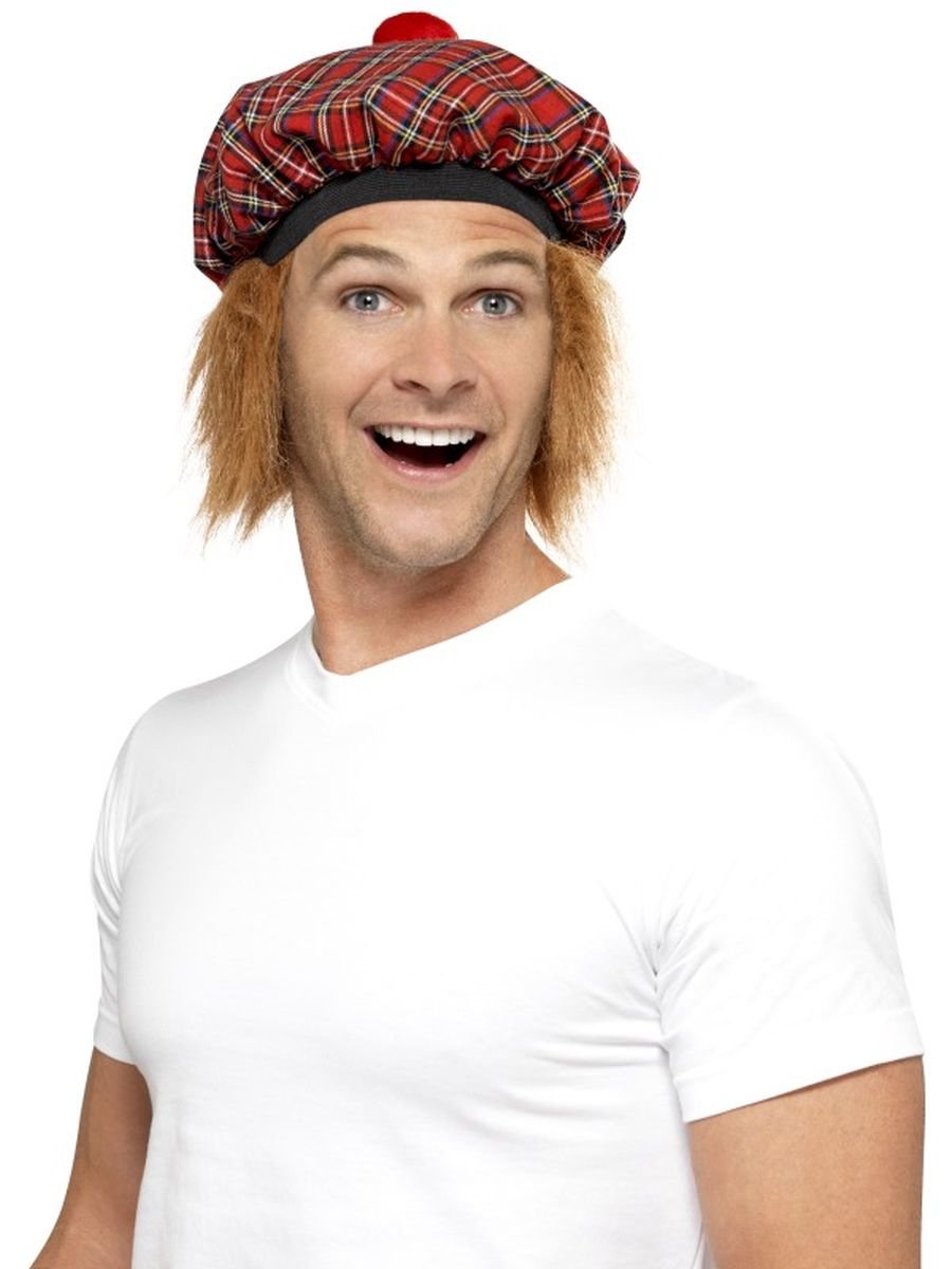 Smiffys Tam-O-Shanter Tartan Hat, Red