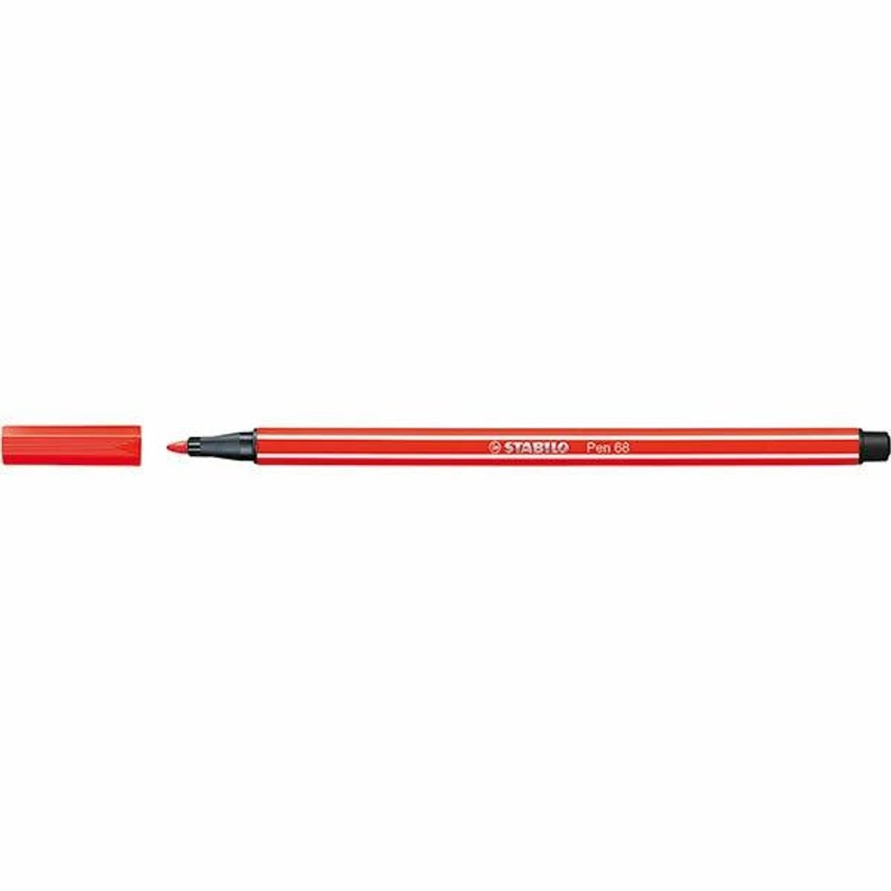 Stabilo Set of 6 Felt Tip Pens Drawing Pen 68 Paste – Medium 1 mm Light Red