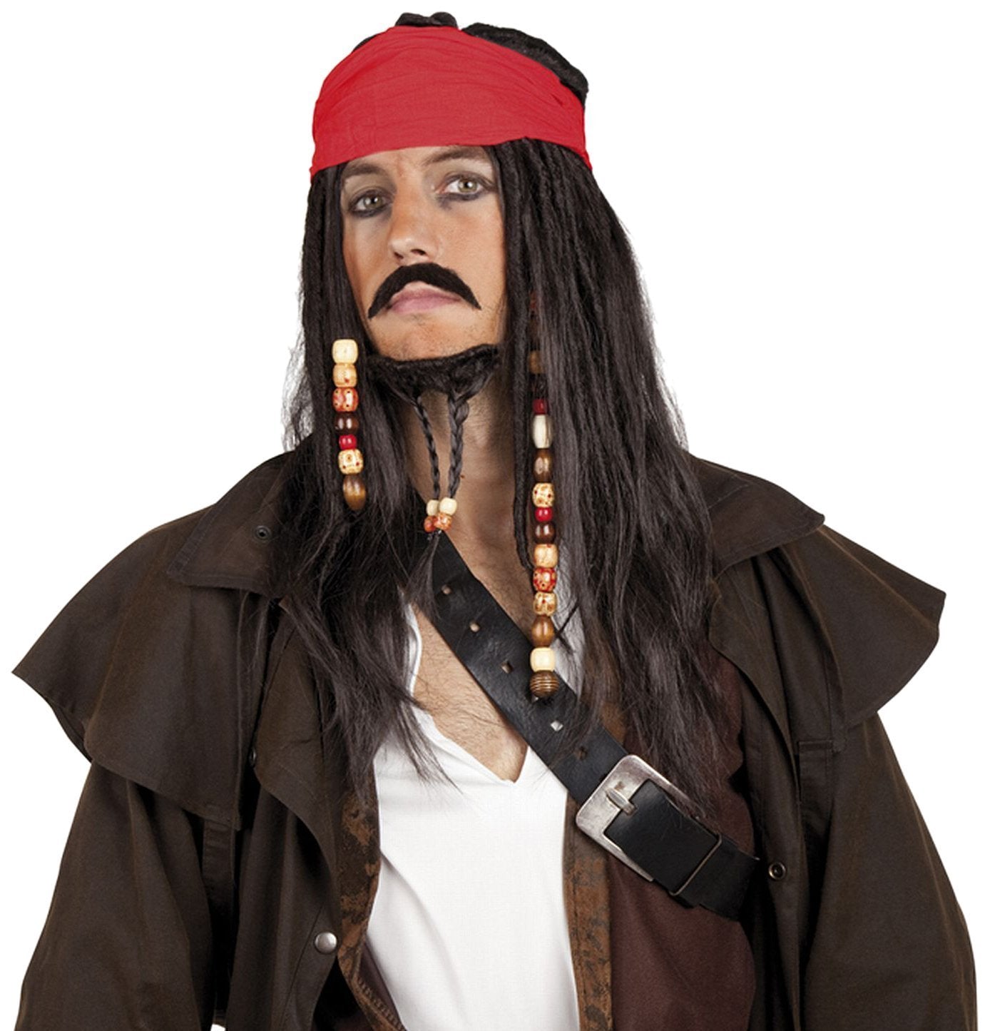 Boland 8236897 Black Pirate Wig, Standard Size dark brown