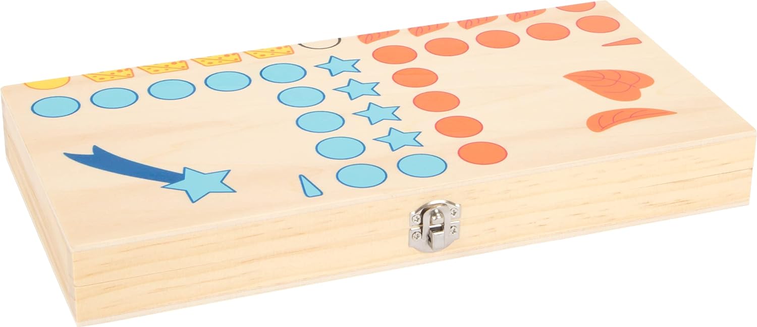 Small Foot Ludo Tiere aus Holz, Gesellschaftsspiel für Groß und Klein, mit Tierchen-Spielfiguren, AB 4 Jahren, 7358, Multicolor
