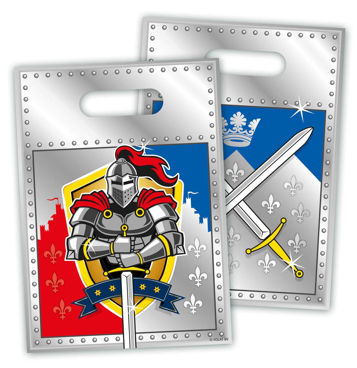 Folat B.V- Ritter Bolsas de Regalo Knight Reinier - 8 Piezas, Multicolor (62854