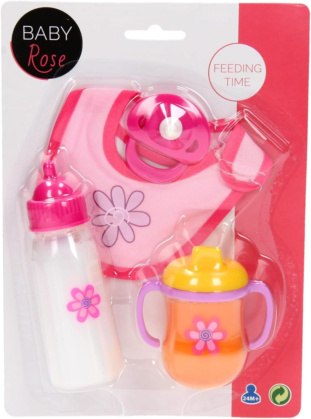 Johntoy 27567 Baby Rose Essenszeit Puppe Spielset, Mehrfarbig