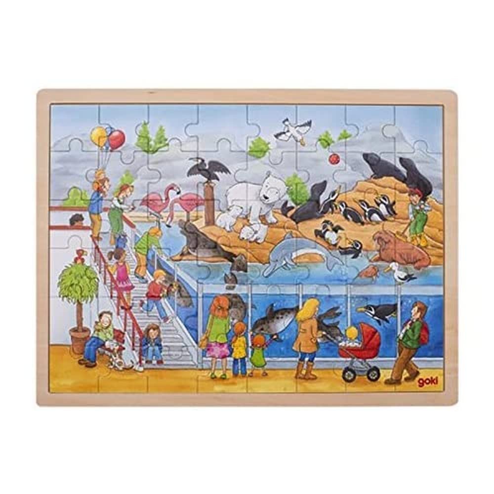 GOKI- Puzzles de maderaPuzzles de maderaGOKIPuzzle, Visita en el zoológico, Multicolor (1