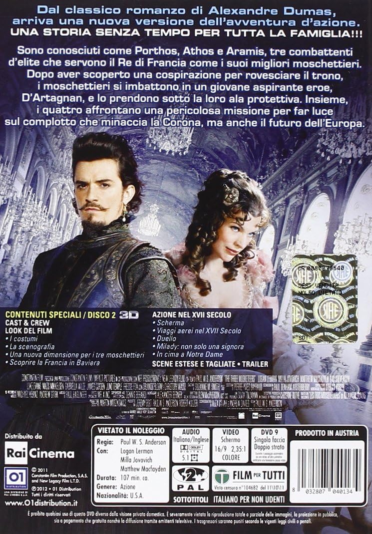I Tre Moschettieri (2011) (3D) (2 Dvd