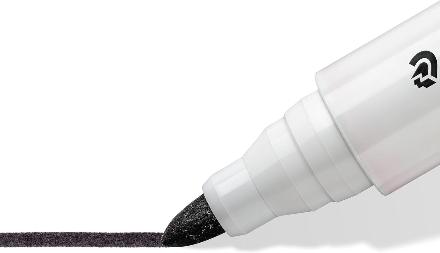 STAEDTLER 351-9 Lumocolor Whiteboard Marker Bullet Tip -Black (Box of 10