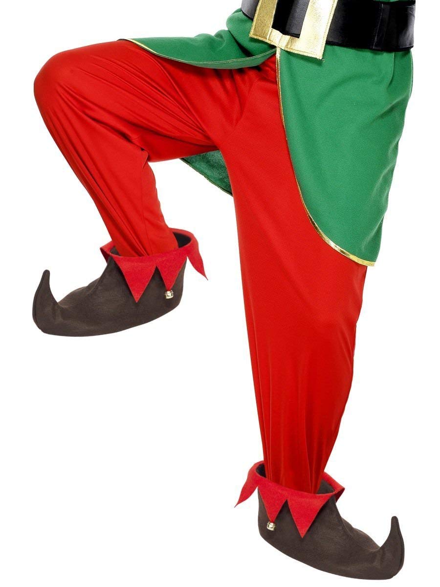 Smiffys Elf Shoes with Bells, Brown