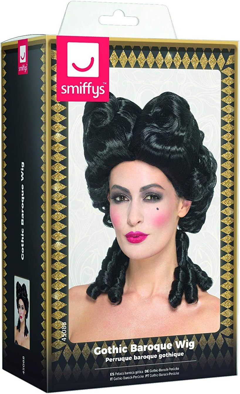 Smiffys Deluxe Gothic Baroque Wig, Black