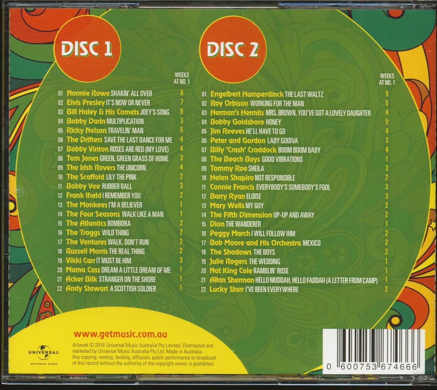 Number 1 Hits from The 60s / Various