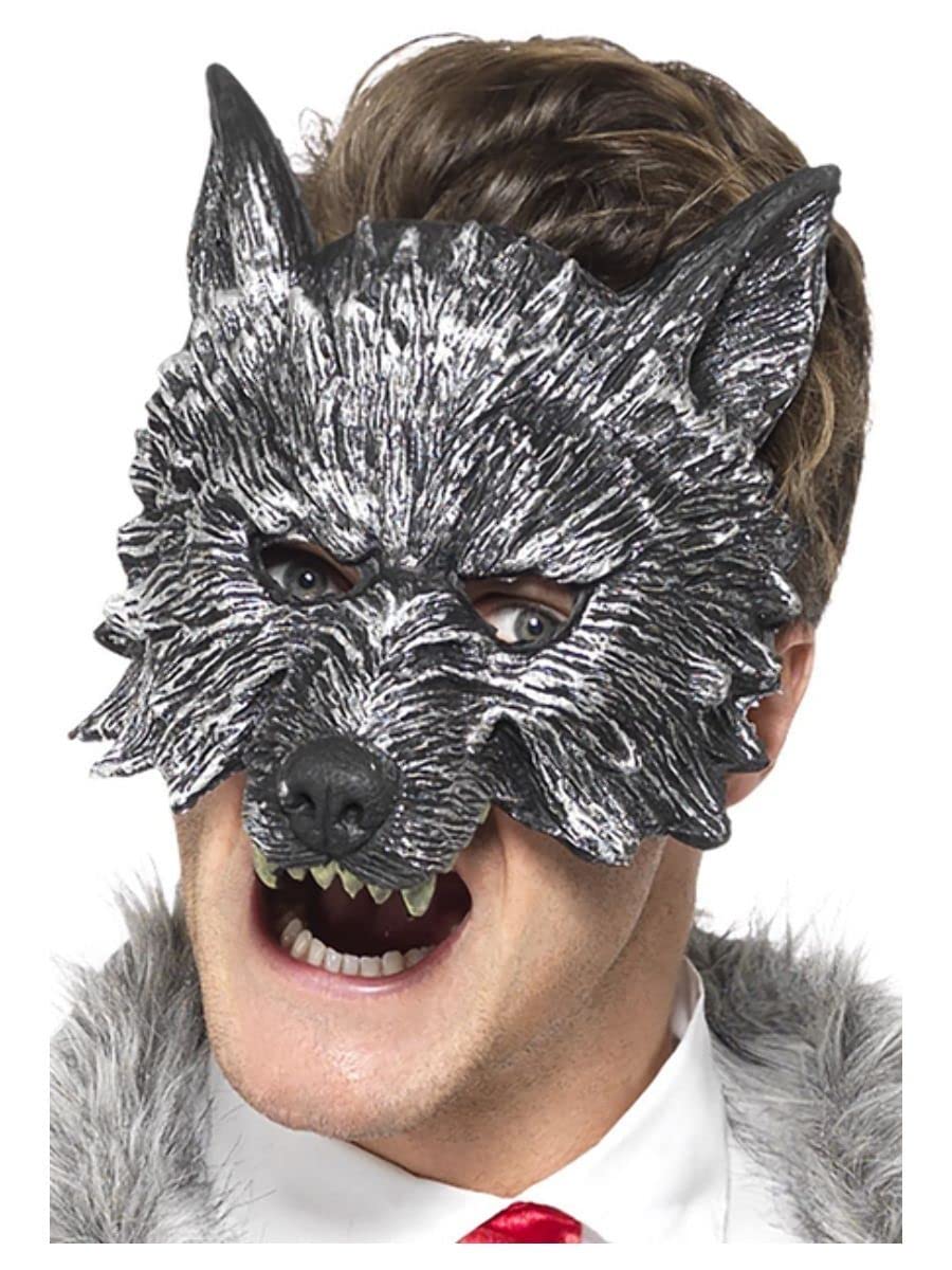 Smiffys Deluxe Big Bad Wolf Mask, Grey