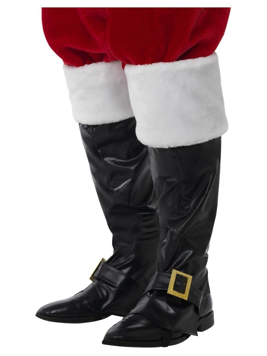 Smiffys Santa Boot Covers, Black