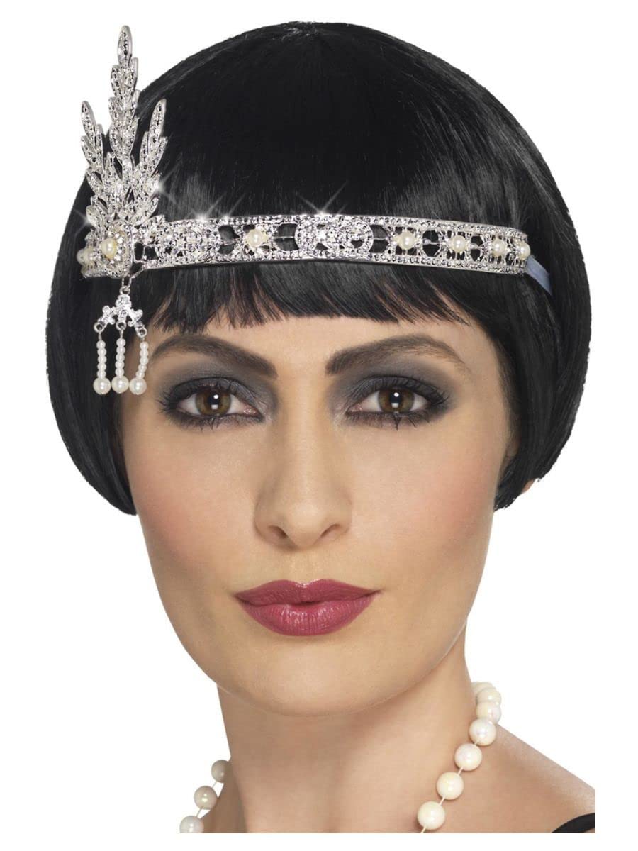 Smiffys Flapper Jewel Headband, Silver