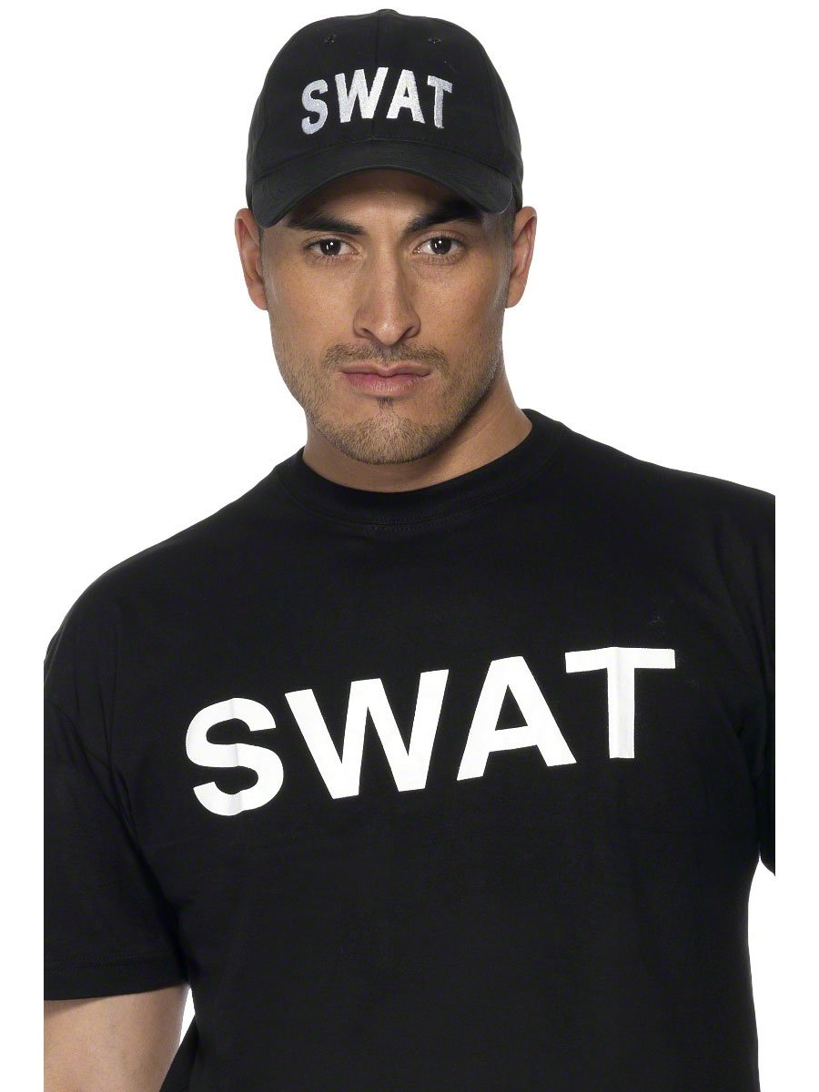 Smiffys SWAT Baseball Cap, Black