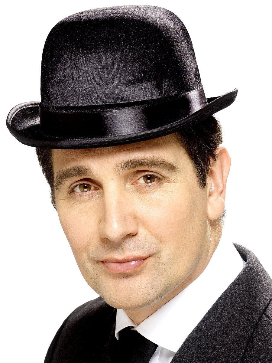 Smiffys Tales of Old England Derby Bowler Hat, Black