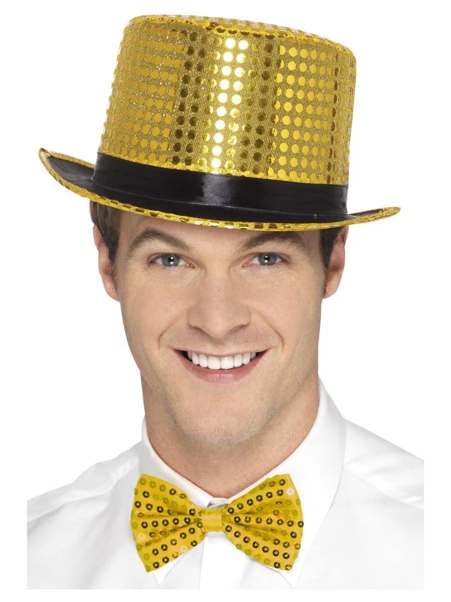 Smiffys Sequin Top Hat, Gold