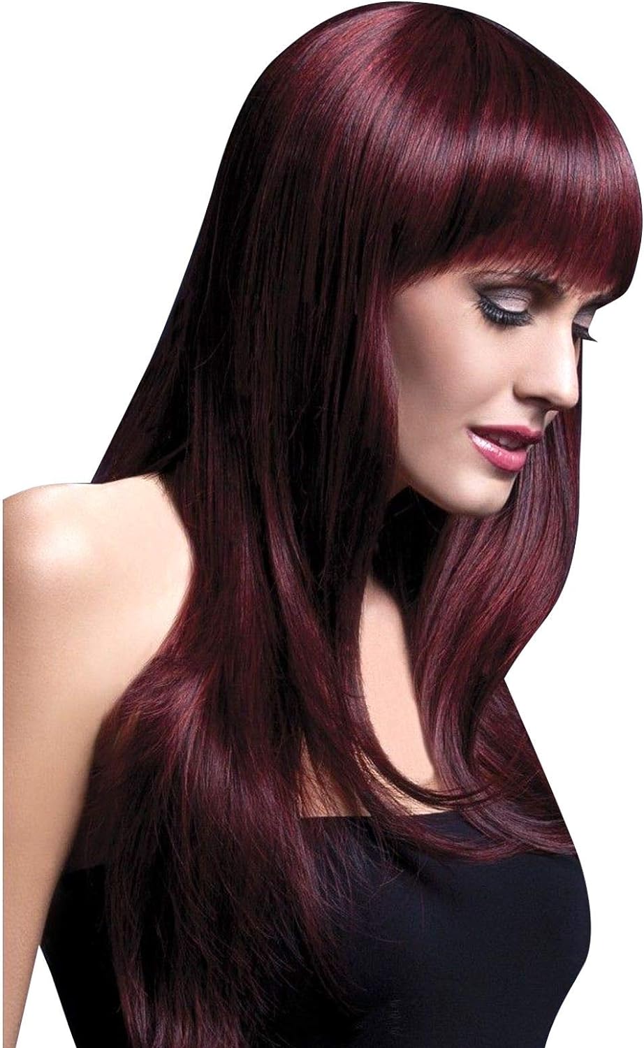 Smiffys Fever Sienna Wig, Black Cherry