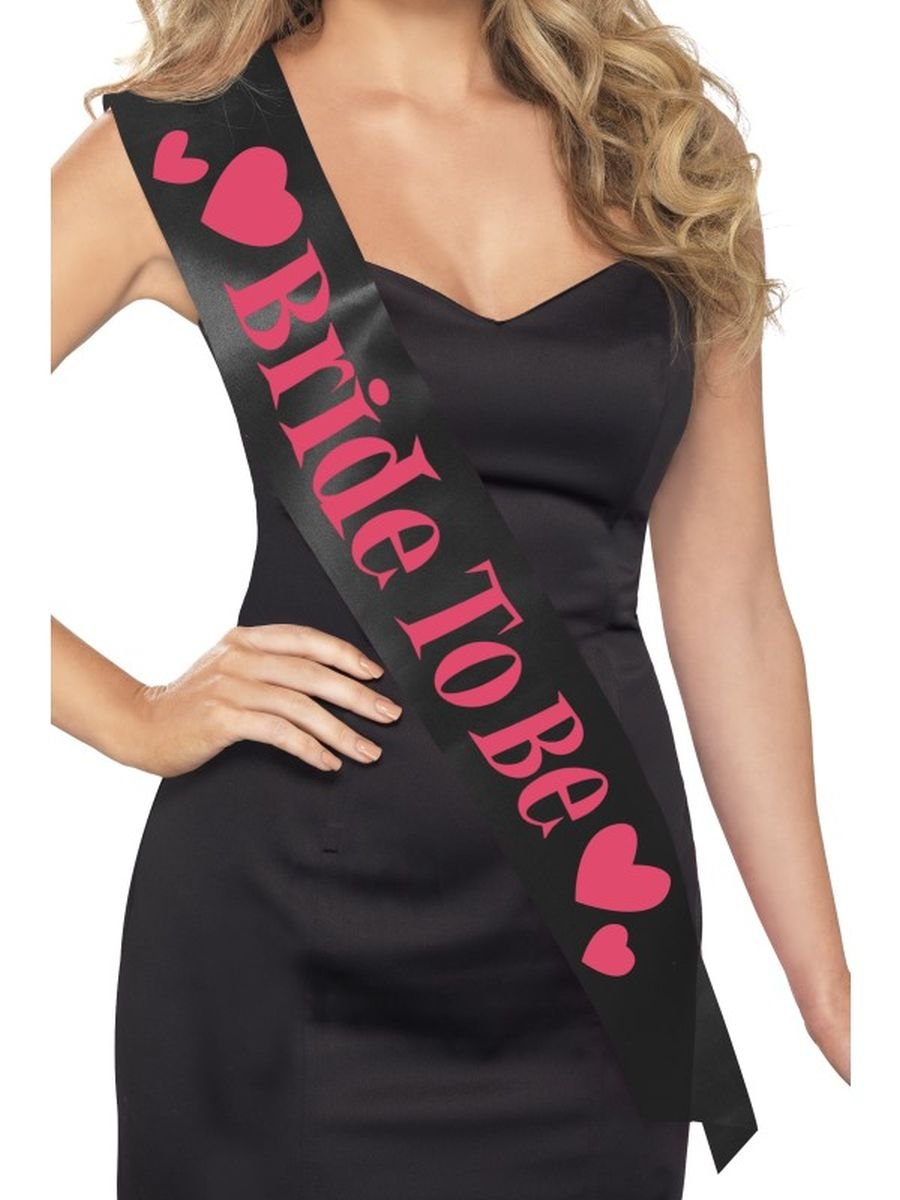 Smiffys Bride To Be Sash, Black