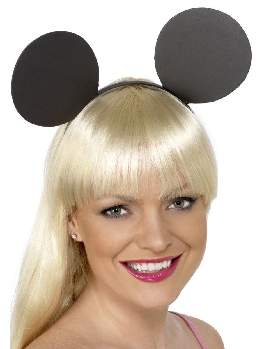 Smiffys Mouse Ears on Headband, Black