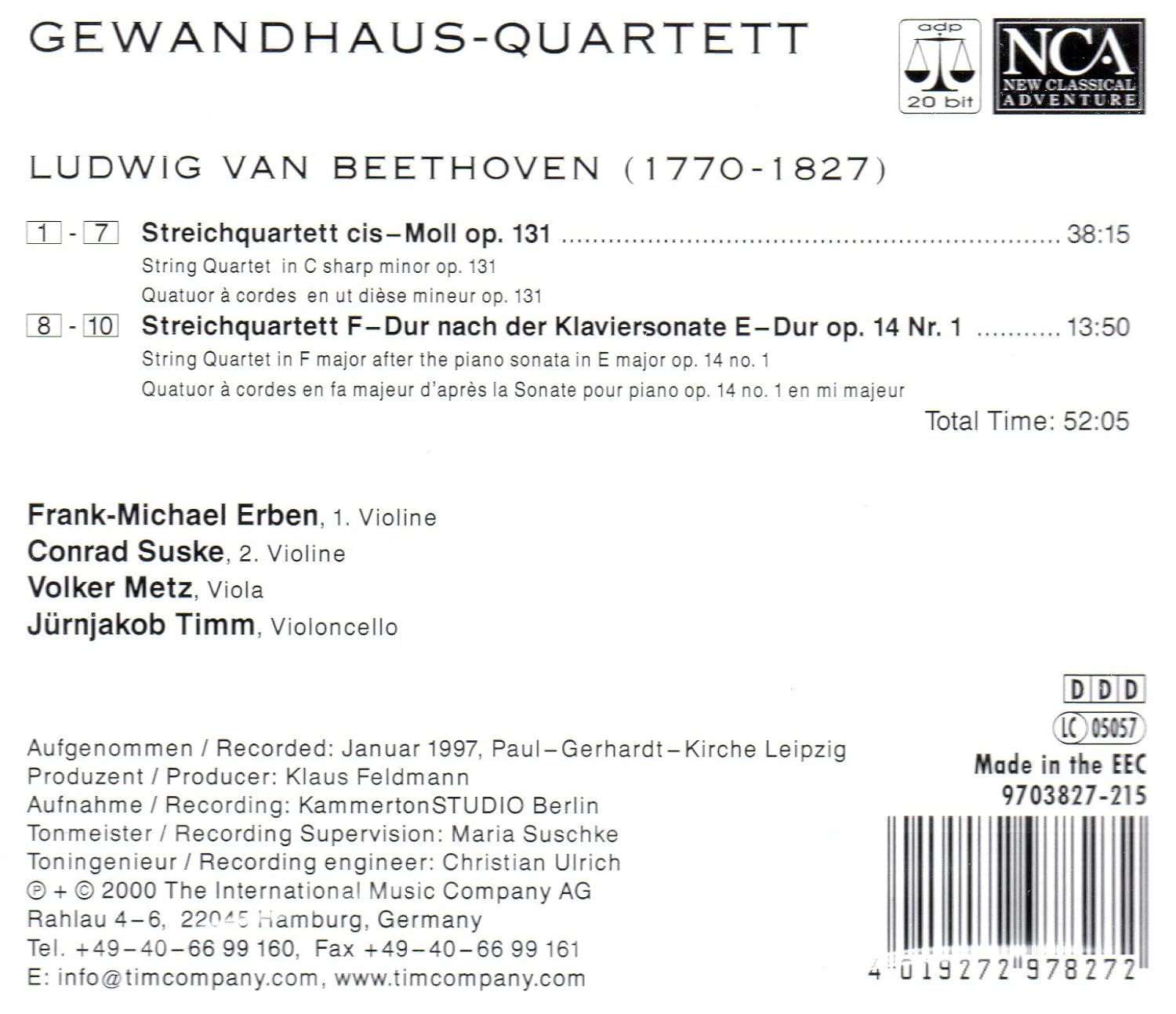 Beethoven: String Quartet in C Sharp Major