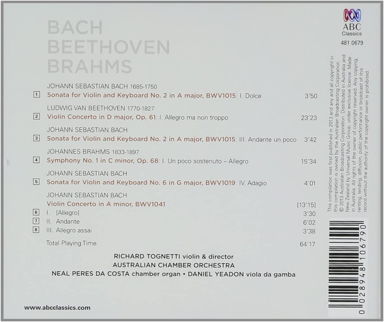 Bach Beethoven Brahms
