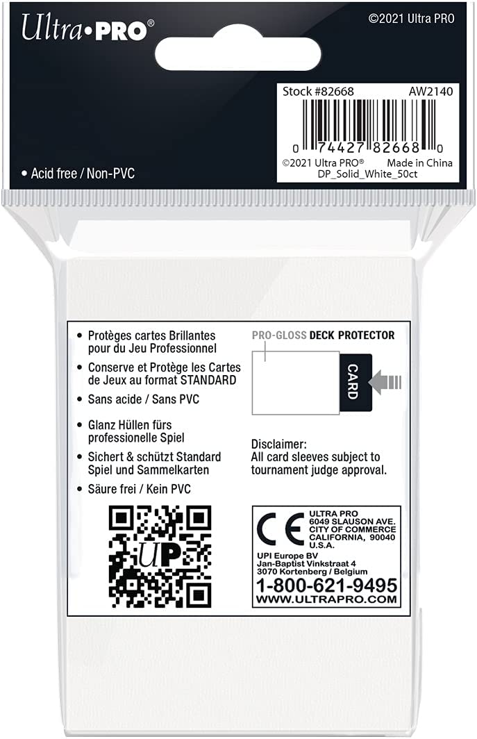 Ultra Pro White Deck Protectors. Standard Size. (50)