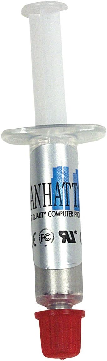 Manhattan CPU Thermal Paste Grease,1.5g, Heat sink compound, Equivalent to Startech SILVGREASE1, Syringe, Blister
