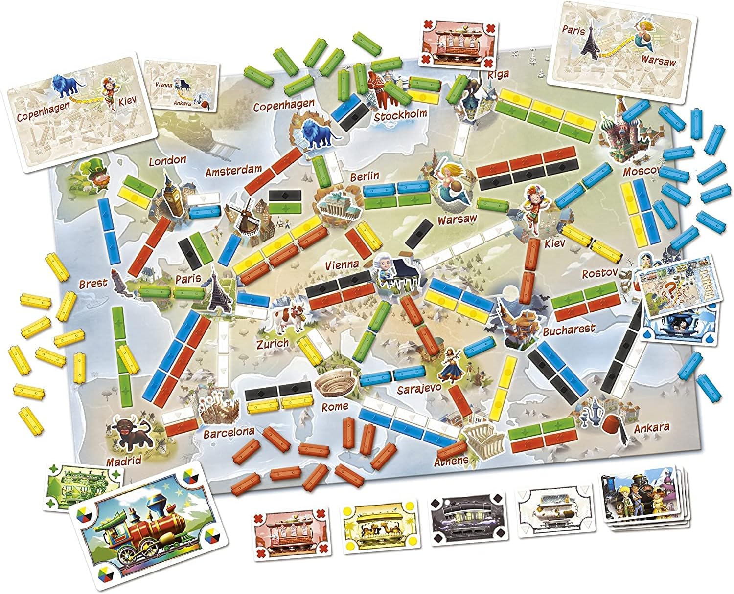 Days of Wonder | Ticket to Ride First Journey Europe | Board Game | Ages 6+ | For 2 to 4 players | 10-15 Minutes Minutes Playing Time