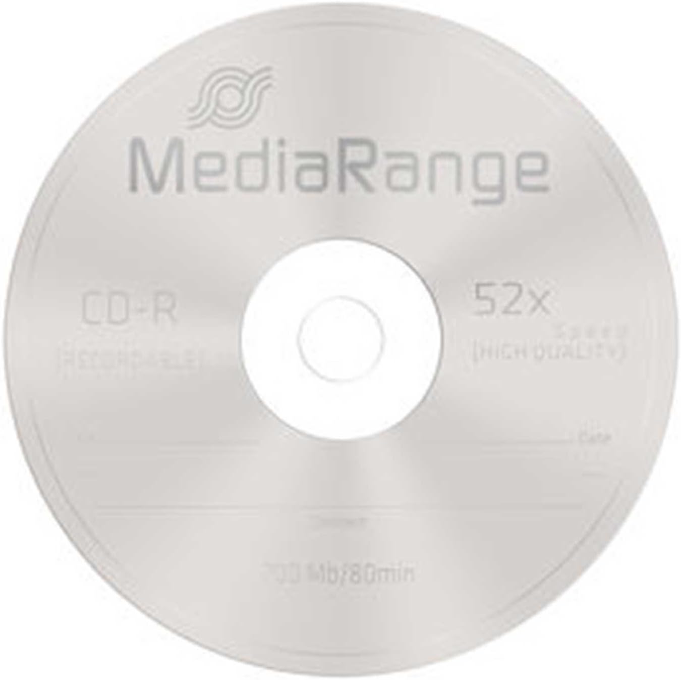 MediaRange MR201 CD-R 700MB 25pieza(s) CD en Blanco - CD-RW vírgenes (CD-R, 700 MB, 25 Pieza(s), 80 mm, 80 min, Plata)