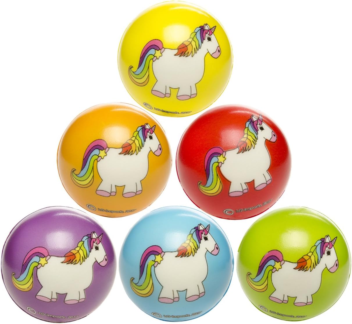 4 x Softball Unicorn Foam Ball Party Bag Children's Birthday Party