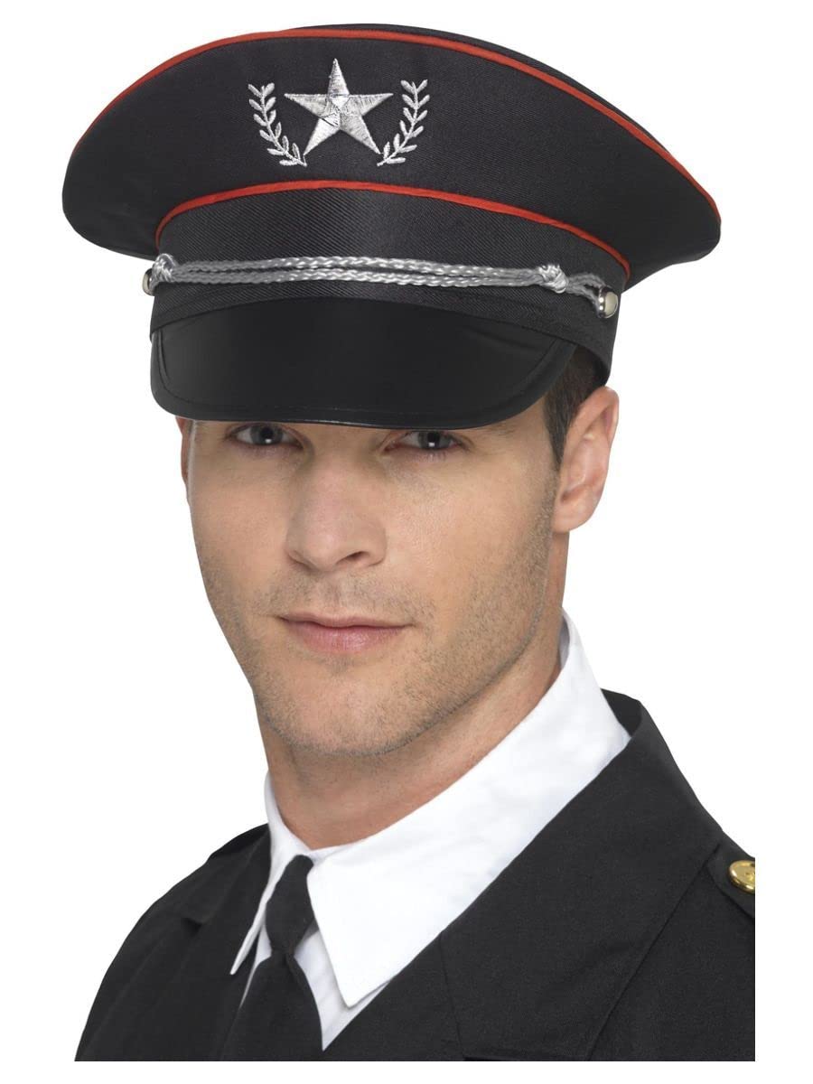 Smiffys Deluxe Military Hat, Black