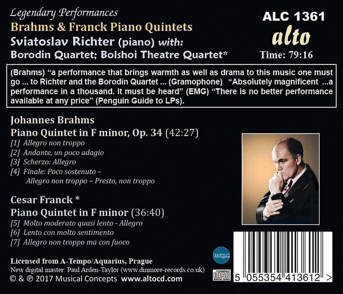 Brahms: Piano Quintet, Op. 34; Franck: Piano Quintet