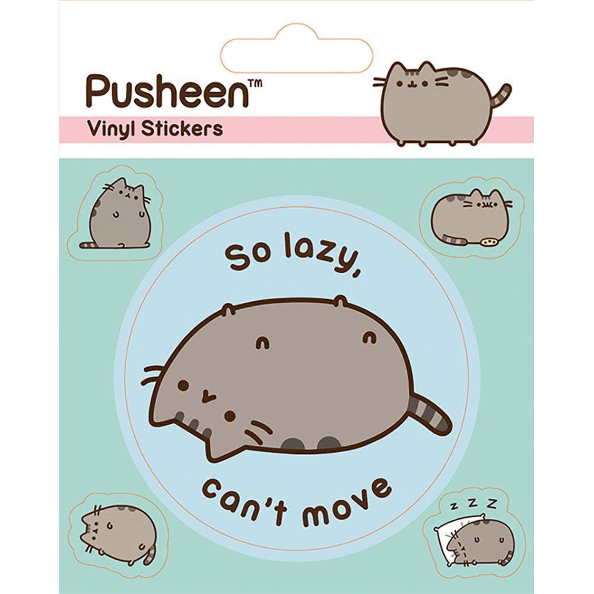 Pusheen Lazy Vinyl Sticker, Multi-Color, 10 x 12.5cm