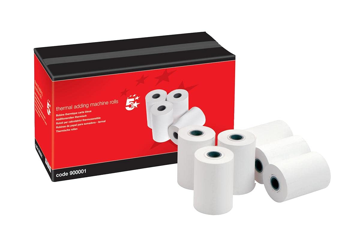5 Star Thermal Printer Rolls for Printing Calculator Pack of 20
