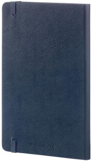 Moleskine Classic Notebook, Taccuino con Pagine Bianche, Copertina Rigida e Chiusura ad Elastico, Formato Large 13 x 21 cm, Colore Blu Zaffiro, 240 Pagine