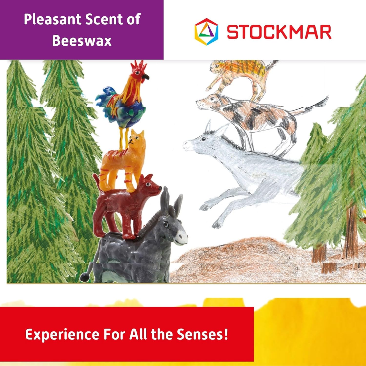 Stockmar 51000 Kneading Beeswax 100 x 40 mm 6 Colours
