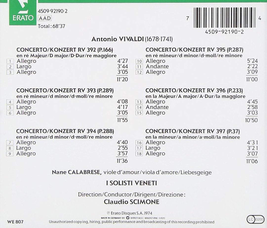 Vivaldi: Concertos for Viola D'amore