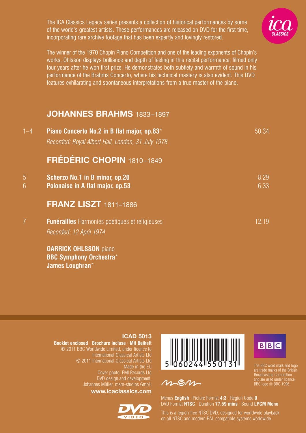 Various: Garrick Ohlsson (Piano Concerto No.2/ Scherzo/ Polonaise/ Funerailles)