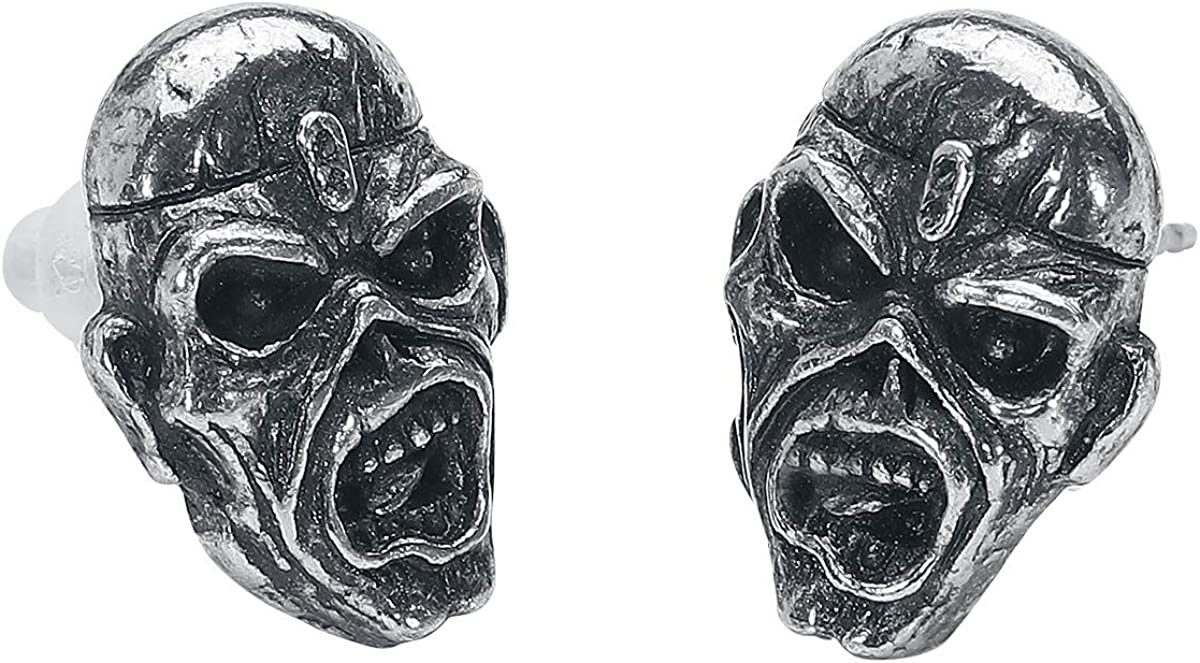 Iron Maiden Piece of Mind Earrings Set, Silver