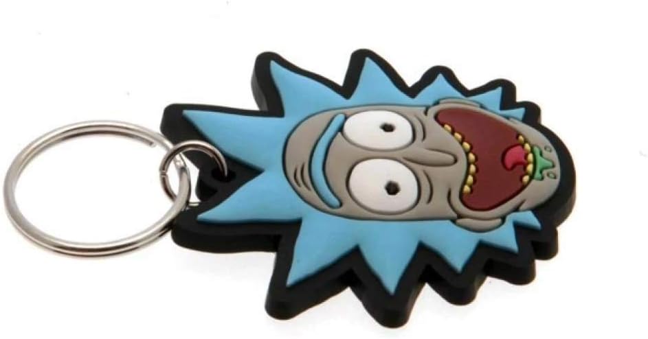Cartoon Network Rick and Morty - Rick Crazy Smile, Schlüsselanhänger aus Gummi, 4.5 x 6 cm, Mehrfarbig, RK38721C