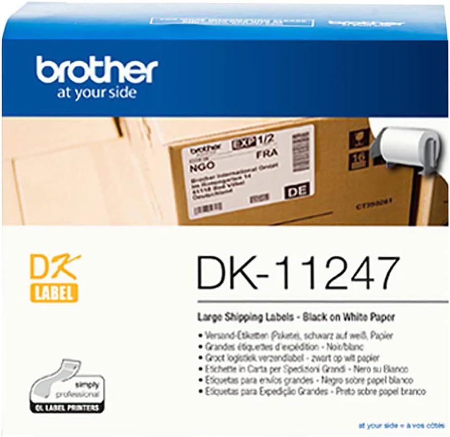 Brother Original Shipping Label, White, Large (103.6 x 164.3 mm
