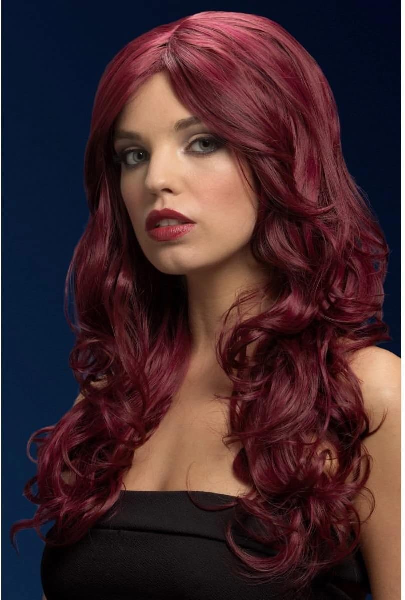 Smiffys Fever Nicole Wig, Red Cherry, Red