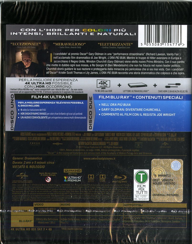 L'Ora Più Buia (4K Ultra-HD + Blu-Ray