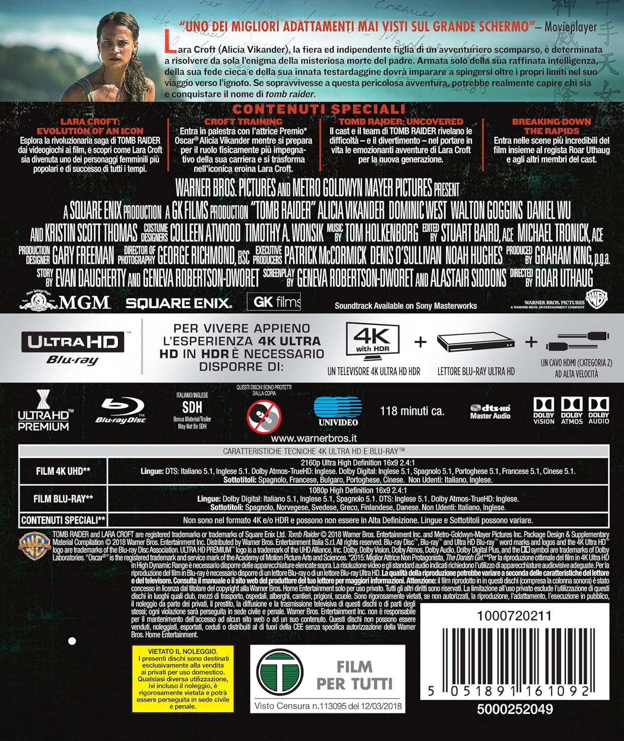 Walton Goggins,Kristin Scot... Tomb Raider (4K Ultra Hd