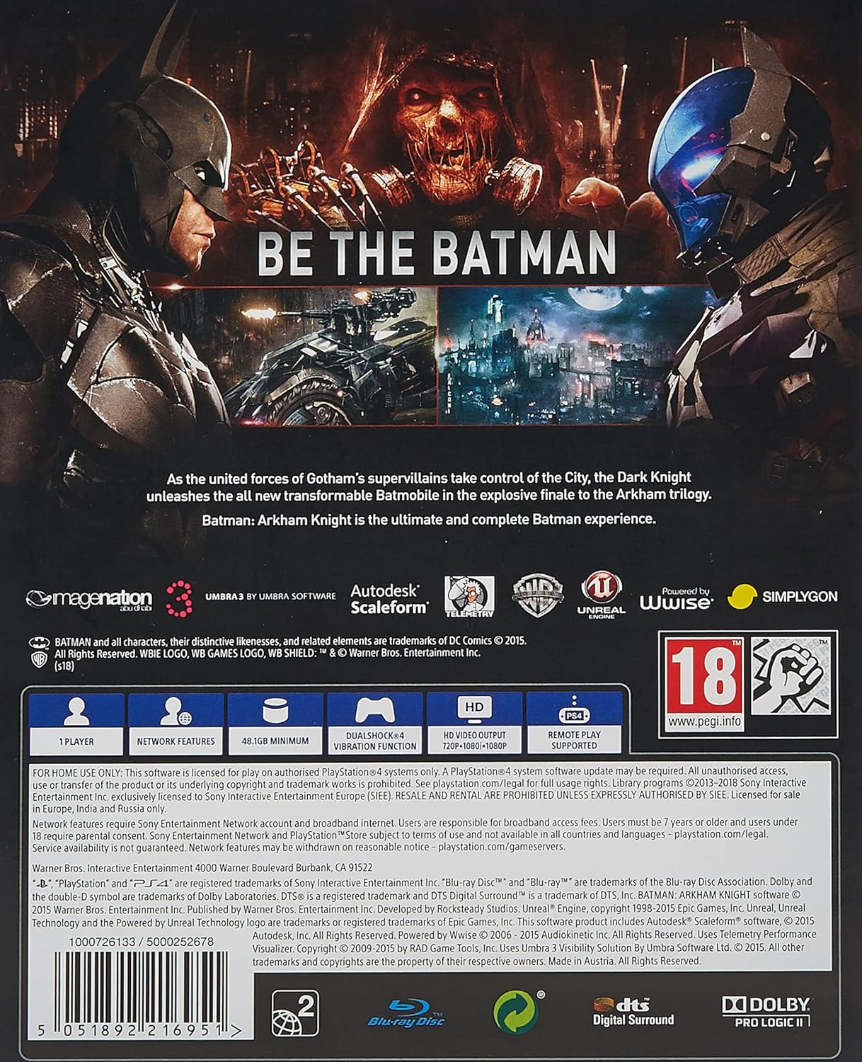 Batman Arkham Knight PS4 Game (PlayStation Hits)