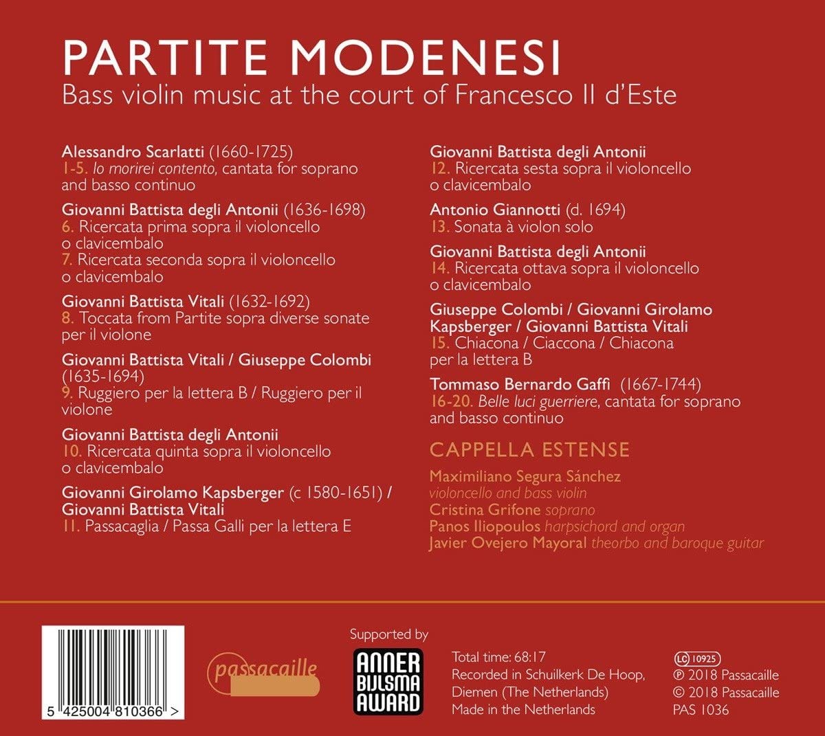 Partite Modenesi - Bass Violin Music at the Court of Francesco II. d´Este