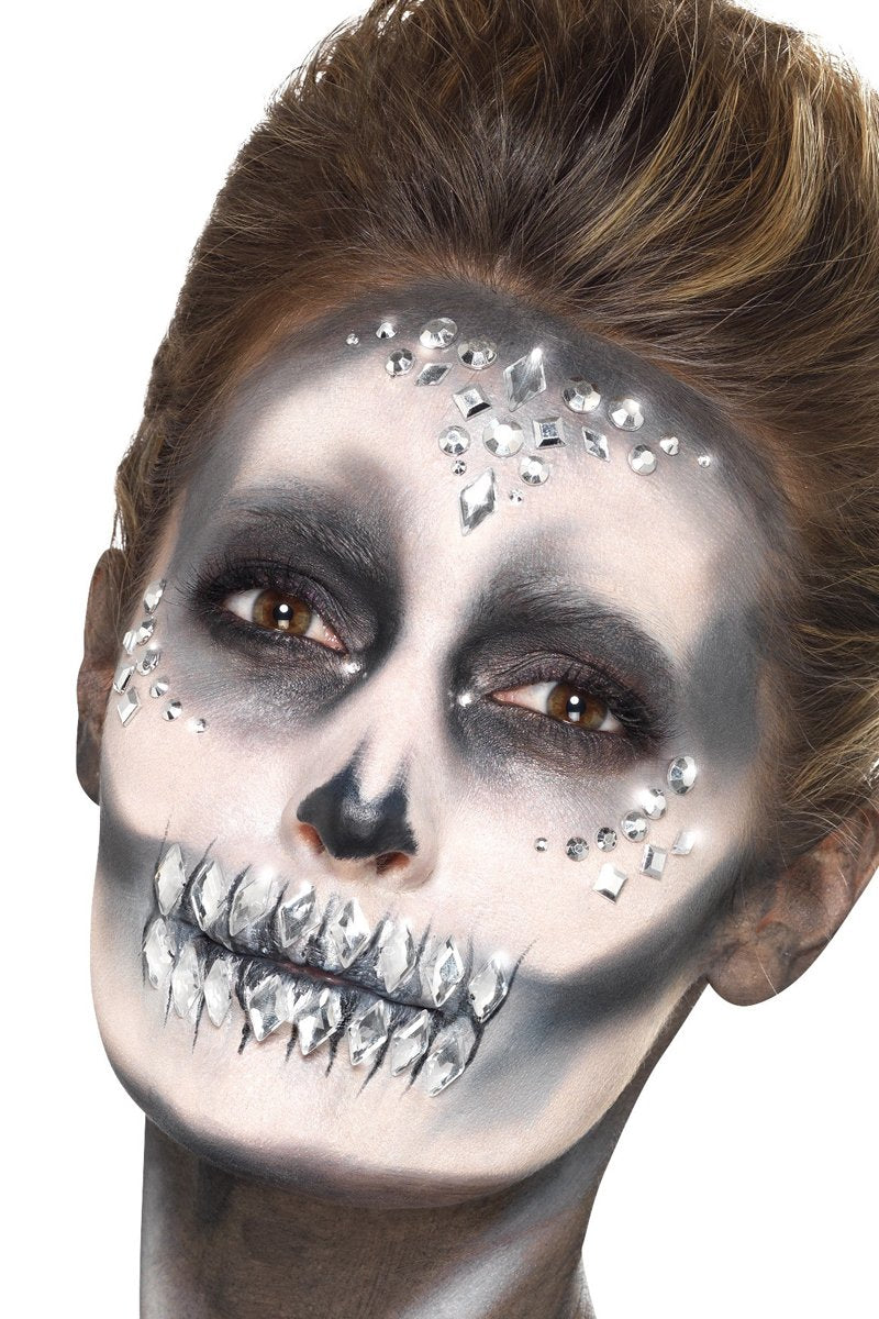 Smiffys Smiffys Make-Up FX, Jewel Face Gems, Silver