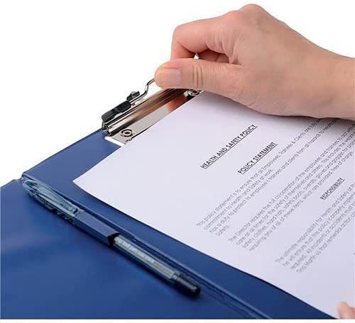 Q-Connect Foolscap/A4 PVC Foldover Clipboard - Blue