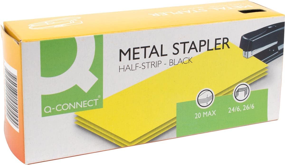 Q-Connect Metal Half Strip Stapler KF01044 - Black